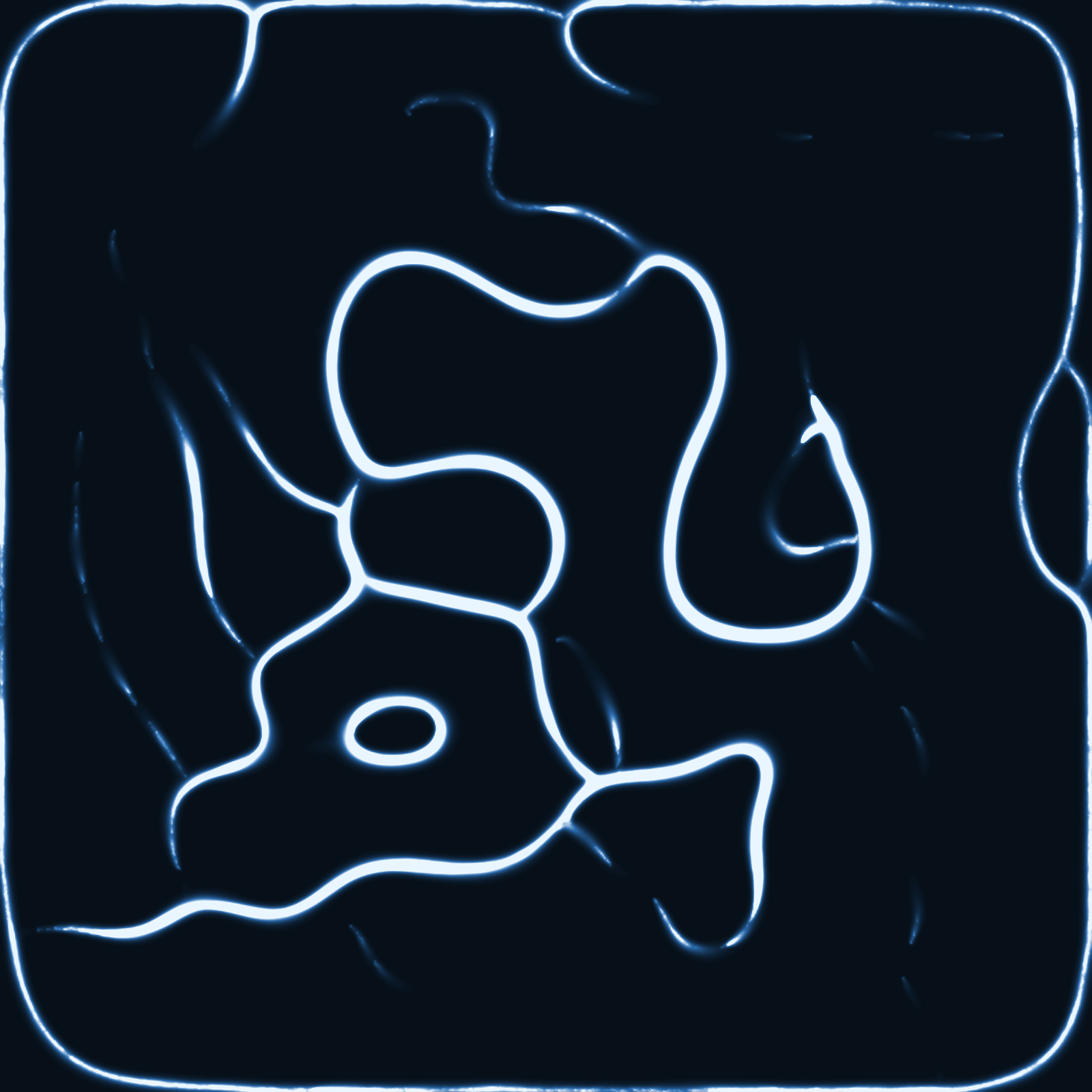 Cyanotype bloom — blue print-like network